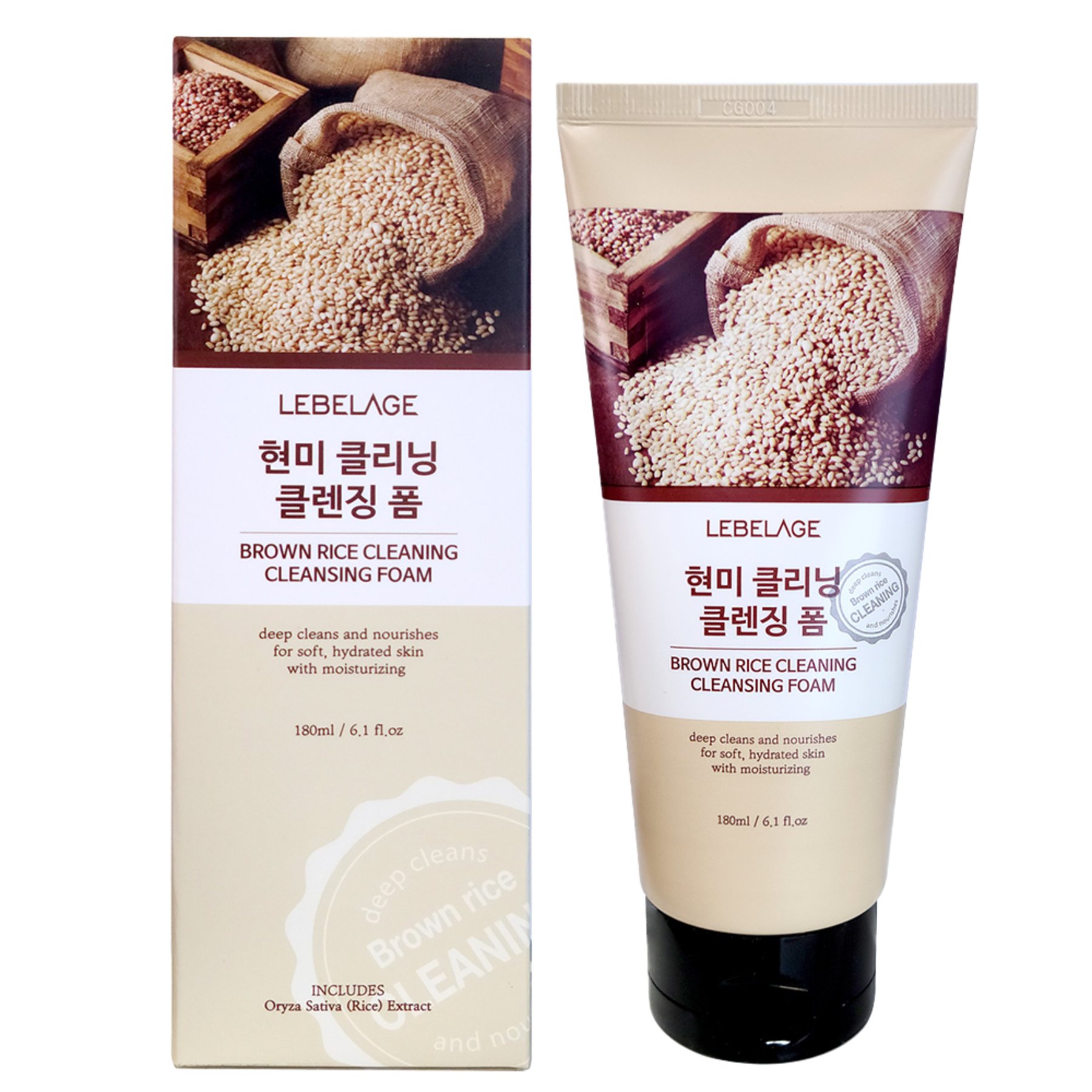 Lebelage Brown Rice Cleaning Cleansing Foam 180 ml