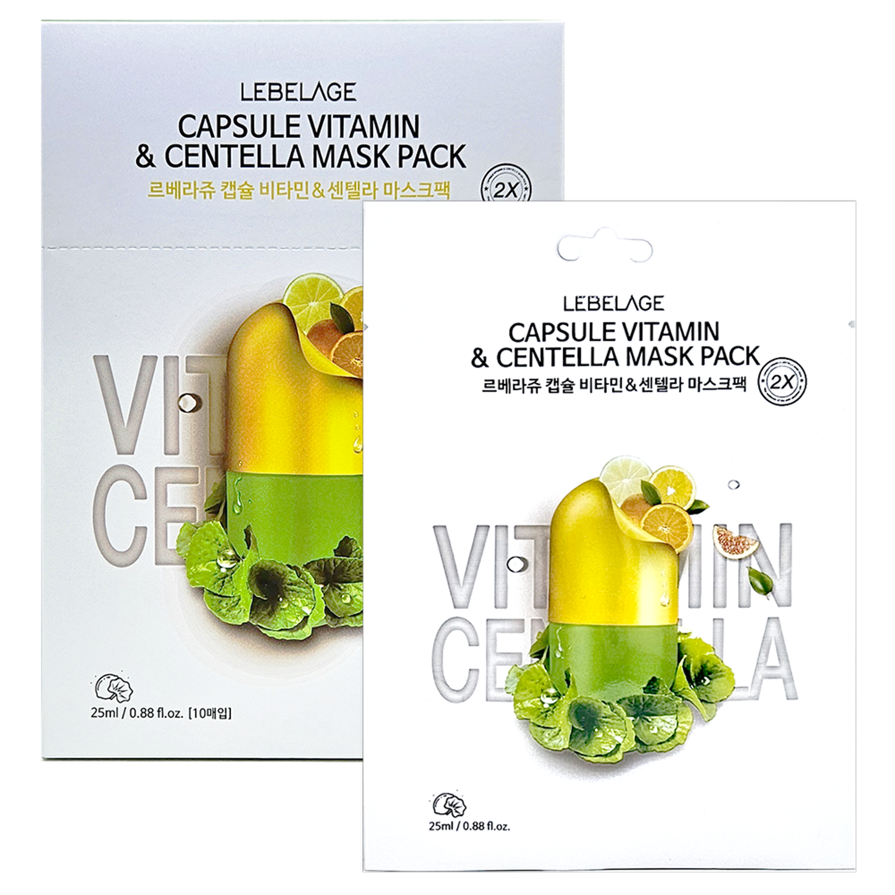 Lebelage Capsule Vitamin & Centella 2X Mask Pack [10ea]