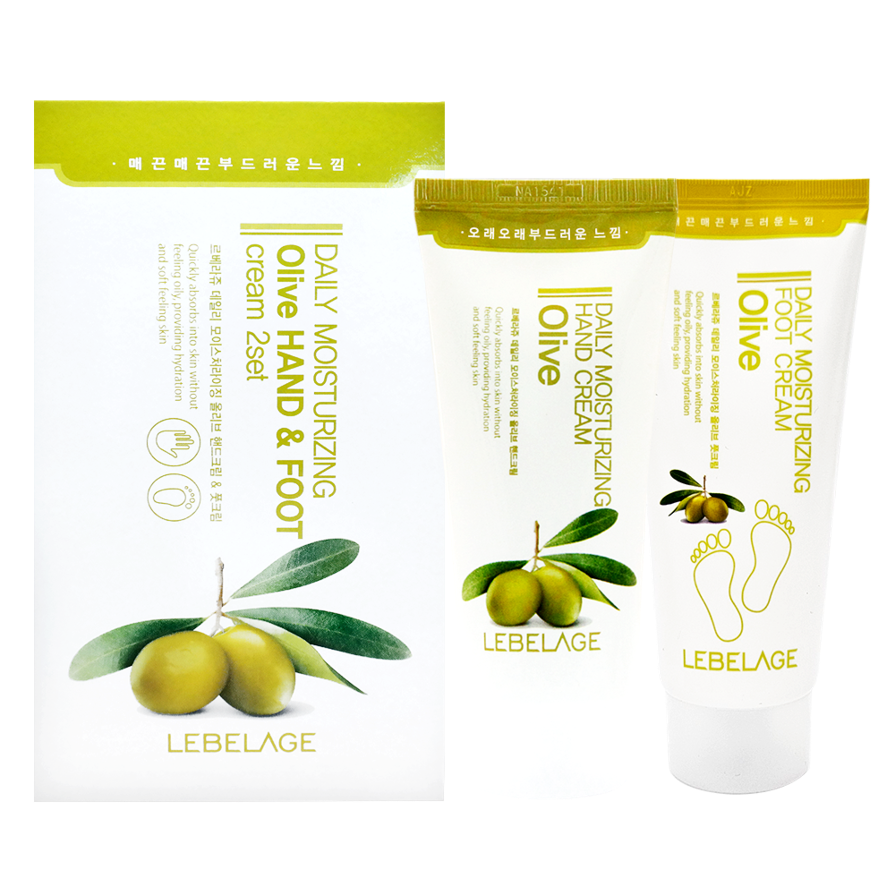 Lebelage Daily Moisturizing Olive Hand Cream & Foot Cream 2 Types